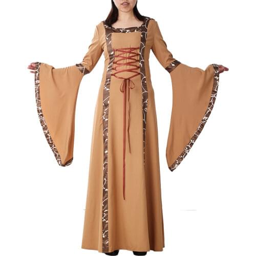 Medieval Dress Women Clothes Renaissance Gothic Cosplay Hooded Retro Steampunk Fancy Clothes Halloween