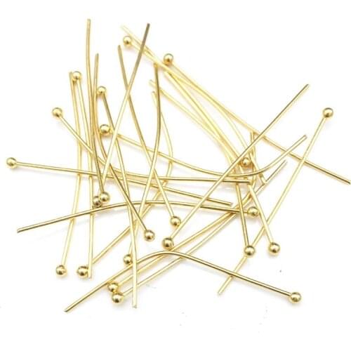 200pcs Gold Tone 20mm/25mm/30mm/40mm Stainless Steel End Ball Head Pins DIY For Jewelry Making Findings Accessories