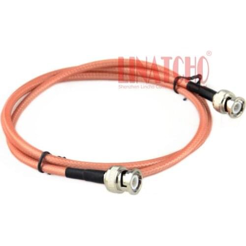 1 meter long RG142 low loss silver plate double shield jumper cable BNC male to BNC male coaxial cable