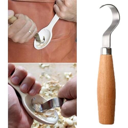 1PC Woodcarving Cutter Stainless Steel Wood Carving Knife Woodcut Tools Woodwork Sculptural DIY Wood Handle Chisel Spoon Tools