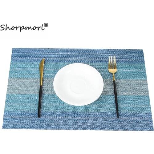 Home Decoration Vinyl Table Pad Mat Non-slip Stain Heat Resistant Kitchen Tablecloth Washable Textilene Table Placemats 30x45cm