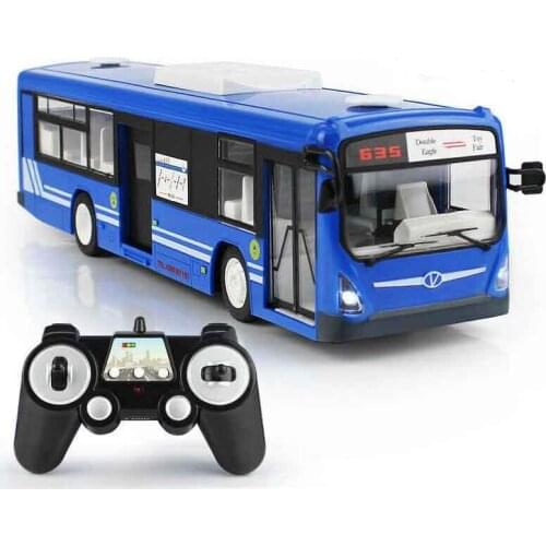 ZHENDUO 2.4G RC Car bus 6CH Remote Control City Bus High Speed One Key open door RC Bus with Realistic sound and Light