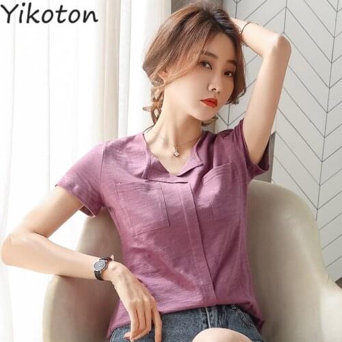2021 Summer Womens Clothing Solid Basic Tshirt Female Short Sleeve T-Shirts For Girls Casual Femme Fashion Top футболка Shirt