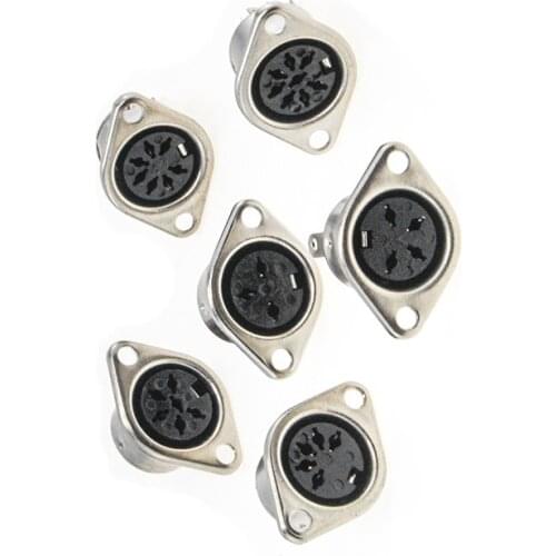 3 Pcs 3/4/5/6/7/8Pin Keyboard Plug DIN S Terminal Connector Female Socket Hulled Panel Mount Chassis adapter SOLDER MIDI cable