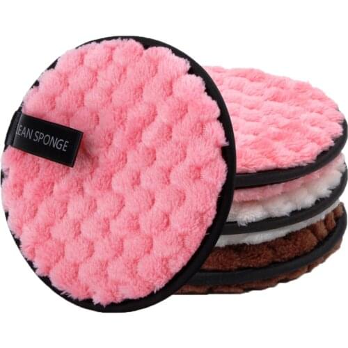 3 Pcs Fiber Makeup Remover Pad Reusable Face Clean Sponge Cloth Towel Cosmetic Puff