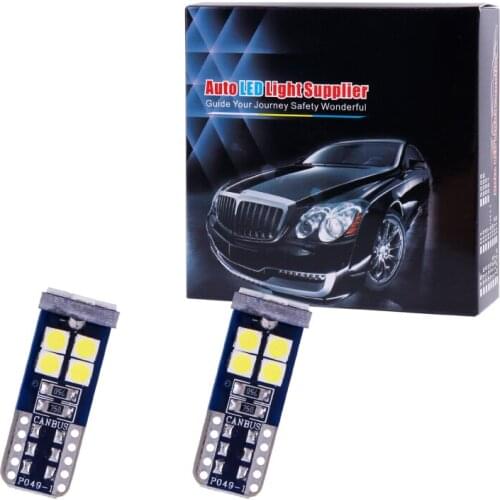 50Pcs W5W T10 12 SMD 3030 Super Bright License Plate Lamps Interior Lights Canbus No Error Reading Light Clearance Truck Light