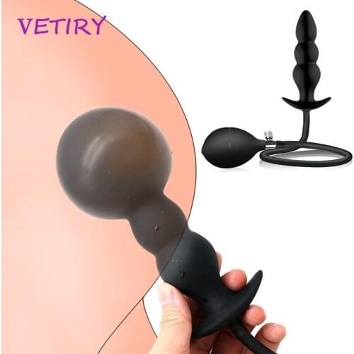 Anal Plug Super Big Dildo Pump Anus Extender Inflatable Anal BallsDilator Prostate Massage Butt Plug Sex Toys for Women Man Gay