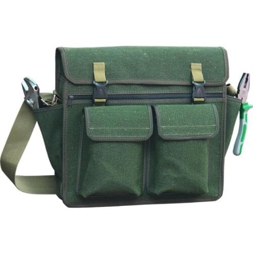 Electrician Tool Bag Canvas Large Thickening Multifunctional Maintenance Installation Kit Wear-resistant Shoulder Messenger Bag