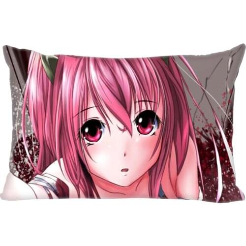 Anime Elfen Lied Girl Pillow Cover Bedroom Home Office Decorative Pillowcase Rectangle Zipper Pillow Cases Satin Fabric A12.21