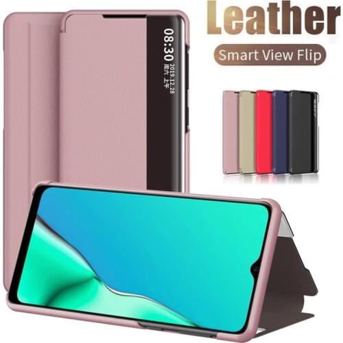 Smart View Flip Case For OPPO A9 A5 2020 A31 A8 A7 A5S F11 Z1 Reno 2F X2 Luxury phone case For Vivo V15 V71 Y17 Y19 Pro Cover