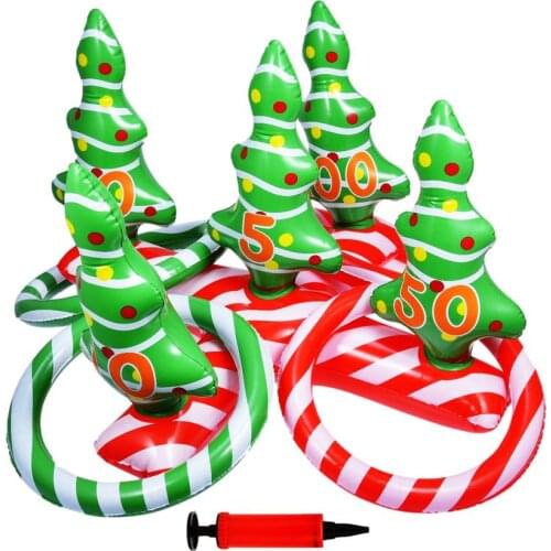 Children Inflatable Throw Cross Ring Toss Game Swimming Pool Fun Christmas Tree Toys Summer Water Beach Party Props Gift