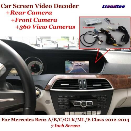 For Mercedes Benz A/B/C/GLK/ML/E Class 2012-2014 7 Inch Screen Car DVR Reverse Image Decoder Rear View Front 360 HD Camera