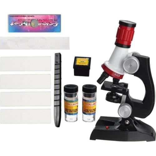 Dreamburgh Mini 100X 400X 1200X Children Microscope Set 12Pcs Microscope Slides Student Science Education lab Research Toys Gift