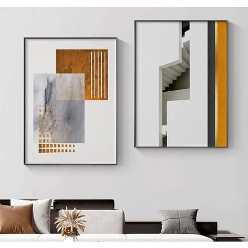 Geometric Space Abstract Wall Art Industrial Style Canvas Painting Poster Print Living Room Bedroom Picture Modern Home Decor