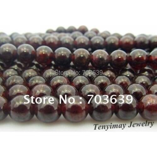 Wholesale 8mm semi-finished garnet beads, garnet loose beads fit jewelry DIY, round garnet jewelry beads, 5 strands, 16"/strand