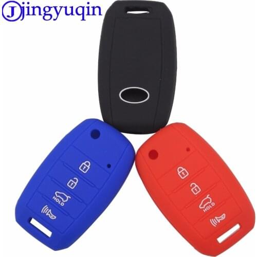 Jingyuqin Car Silicone Flip Folding Key For KIA rio Sportage 2016 ceed Sorento cerato K2 K3 K4 K5 flip key set jacket Cover case