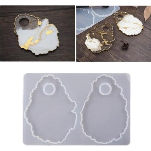 Cosmetic Makeup Palette Spatula Tool Resin Casting Mold Eye Shadow Makeup Irregular Round Palette Panel Mould Craft Tool