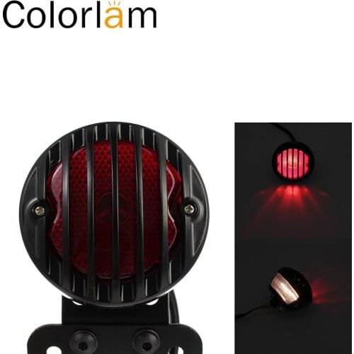 Colorlam Motorcycle Number License Plate Light Bracket Side Mount Tail Light Stop Light for Harley Sportbike