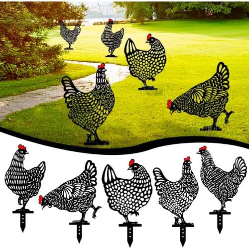 Chicken Yard Art Garden Statues Backyard Lawn Stakes Plastic Duck Garden Hen Yard Decor Gift Garden Decoration Garden ornaments