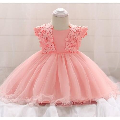 Summer Newborn Flower Girl Dress Bridesmaid 1st Birthday Dress For Girl Party Wedding Princess Baptism Dress Vestidos 3 9 Month