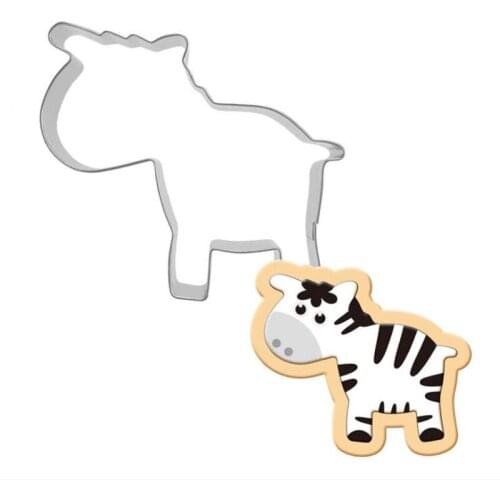 1pcs patisserie reposteria Baking Cartoon Zebra Moldes Metal Cookie Cutter Fondant Cake Decor Pastry Shop Cupcake Biscuit Mould