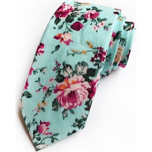 Fashion Cotton Floral Mens Tie Narrow 6cm Wedding Groom Tie New Formal Flowers Business Tie Mens Business Tie Accessories
