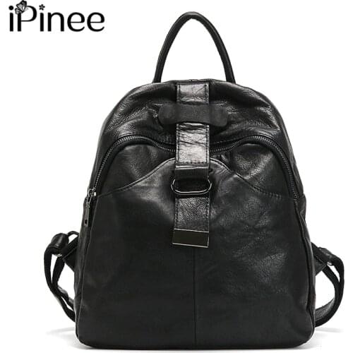 IPinee Fashion Real Cowhide Patchwork Genuine Leather Backpacks For Teenage Girls School Bags