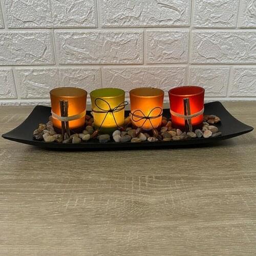 Set of 4 Candle Holder Decorative Centerpiece Wedding Bathroom Decoration