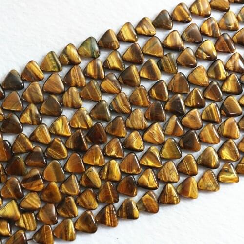 Natural Yellow Stone Tiger Eyes 15x15mm Triangle Shape New Fashon Women Men Charms Diy Jewelry Loose Beads 15inch B350
