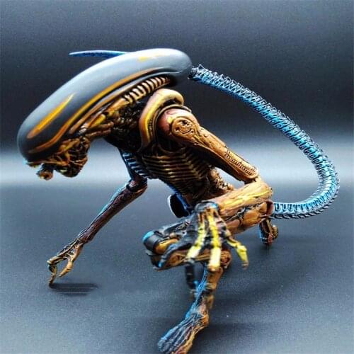NECA Figure Xenomorph Toy Aliens Blue Alien Xenomorph figma Predators Riple Action Figure Collectable Model Toy