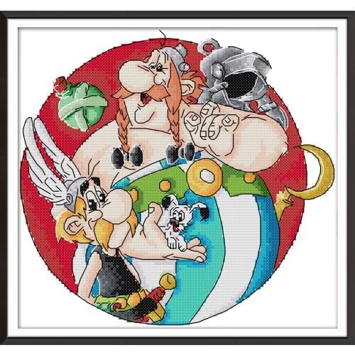 NKF Cartoon Character Animal Counted Cross Stitch Patterns 11CT 14CT Chinese Cross Stitch Kits for Embroidery Home Decor