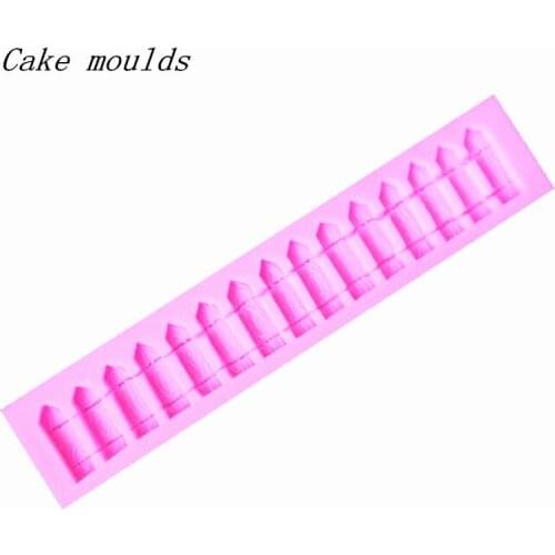 Wholesale Silicone mold K266 Mini wooden fence shape Decoration Fondant cake mold Clay mold