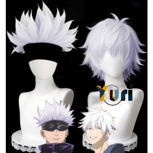 Yuri Jujutsu Kaisen Gojo Satoru Cosplay Short Hair Wig Send out version soaring version Human Hair hairpiece Cos Creative C