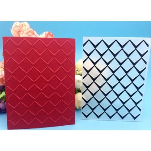 PLASTIC EMBOSSING FOLDER square geometric figure wave grid transparent DIY scrapbook album card gift stencil paper craft punch