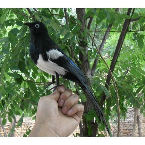 About 30cm feathers Magpie bird plastic foam & feathers bird Handmade art model toy,prop,home bonsai decoration gift w5563