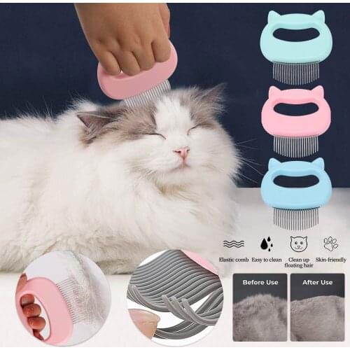 Pet Animal Hand-holding Care Comb Protect Comb For Cat Dog Pet ABS Soft Brush Comfort Hair Grooming Comb