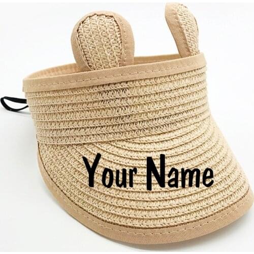 Adjustable Personalized Baby Straw Hat Kids Summer Straw Hat Custom Your Name Birthday Ideas Gifts Beach Hat