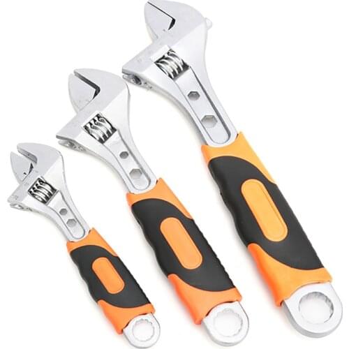 Adjustable Wrench Stainless Steel Universal Spanner Bathroom Wrench End Wrench Car Repair Tool Wrench Tool Nickel-plated Steel