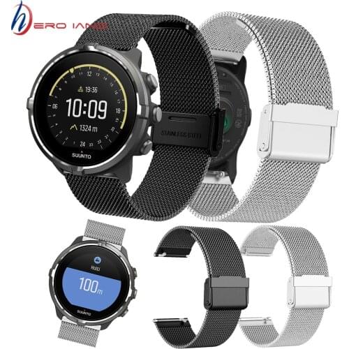 24mmStainless Steel Watchband Bracelet Milanese Strap for SUUNTO 9/ Suunto 9 Brao /Suunto D5/ Suunto Spartan Sport Wrist HR Baro