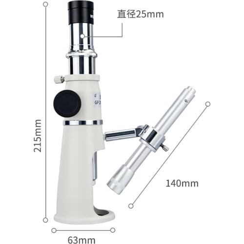 40X/100X Pocket Mini Handheld Jewelry LED Illuminant Microscope Handle Magnifier Monocular Jewelery Loupe with Measuring Reticle