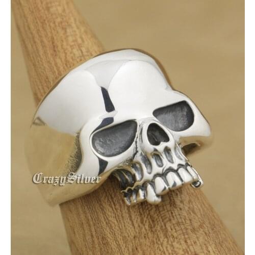 925 Sterling Silver Huge Skull Mens Biker Rocker Punk Ring 9W025 US Size 7 ~ 15
