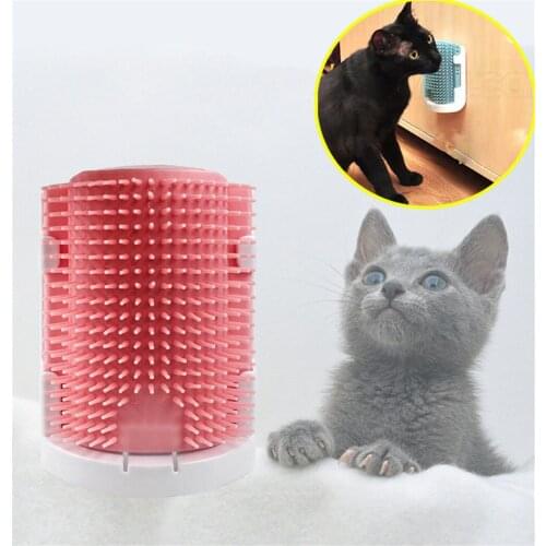 Cats Brush Corner With Catnip Cat Rubs The Face With A Tickling Comb Cat Self Groomer Wall Comb Brush Massage Pet Cat Products