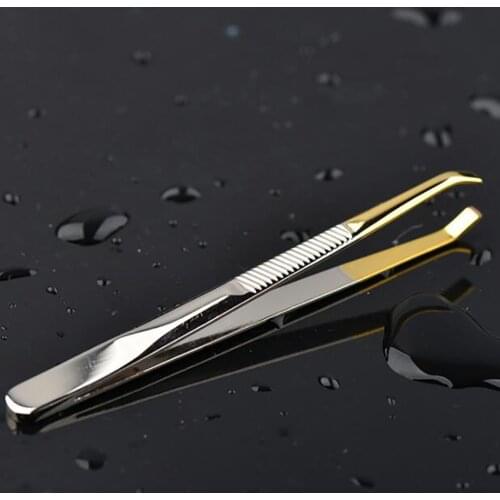 Beauty Clips Stainless Steel Elbow Head Eyebrow Pliers Professional Makeup Tweezer Hair Removal Eyebrow Tweezers Trimming Tools