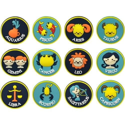 Constellatory Croc charms Shoe Decoration Buckle Accessories DIY Combination Jibz for croc Scorpio Cancer Aries Taurus Gemini