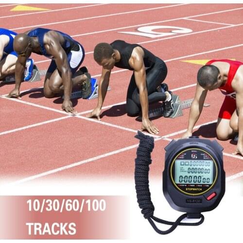 Waterproof Digital Handheld LCD Chronograph Sports Stopwatch Timer Stop Watch With String секундомер Электронный цифровой таймер