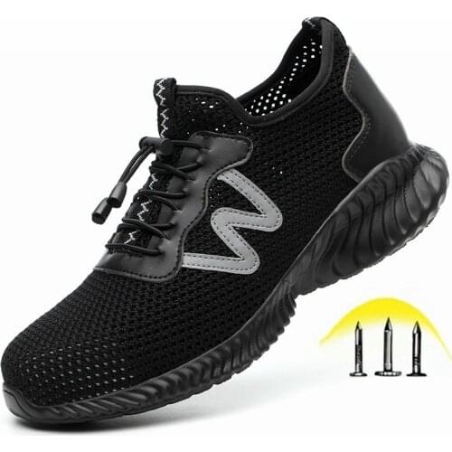 Dropshipping Women and Men Work Safety Shoes with Steel Toe Cap Puncture-Proof Boots Lightweight Breathable Sneakers