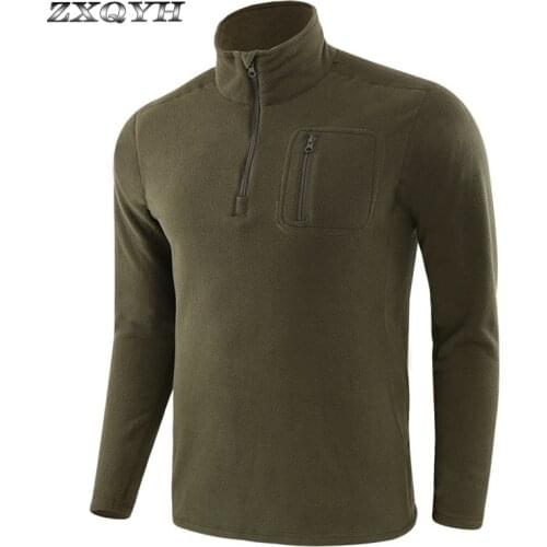 Winter Fleece T-shirts Long Sleeve Warm Liner Tops Hiking Camping Outdoor Sport Shirs Fishing Military Tacitcal Men T-Shirts