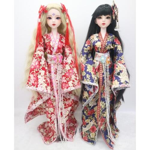 1/3 BJD Plastic Handmade doll customized joint movable doll selling with kimono and wig