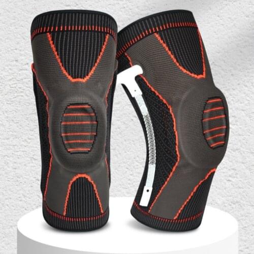 1 Piece Knitted Silicone Knee Sleeve Pads Support Brace Volleyball Basketball Meniscus Patella Protectors Sports Safety Kneepads