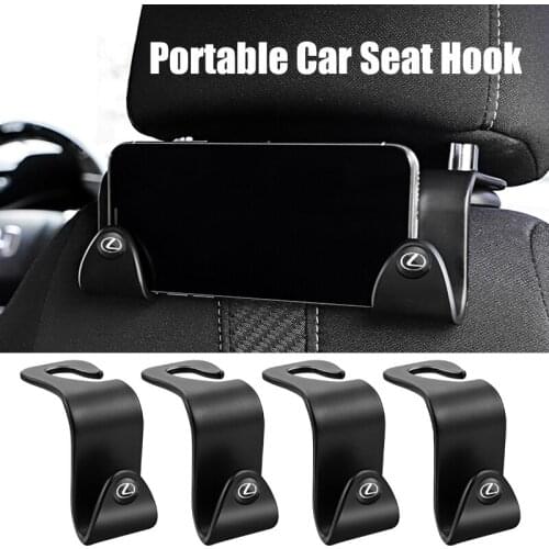 2/4Pcs Portable Car Seat Back Hook Holder Hanger Bag Cloth Interior Accessories For Lexus CT ES GS NX IS250 CT200h IS300h ES300h